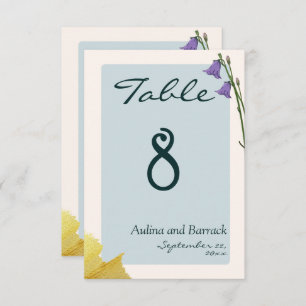 Exemple de numéro de table de mariage vert doré cl