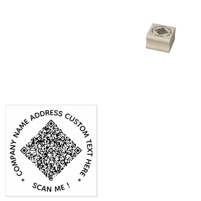 Exemple de tampon en caoutchouc rond avec QR code  (Tamponné)