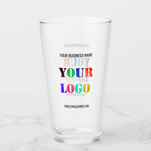 Exemple de verre de logo d'entreprise avec texte p (Devant)
