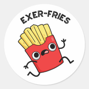 Exer-Pommes Funny Fries Puns Runder Aufkleber