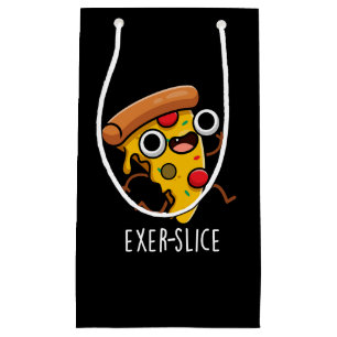 Exer-Slice Funny Pizza Pun Dark BG Kleine Geschenktüte