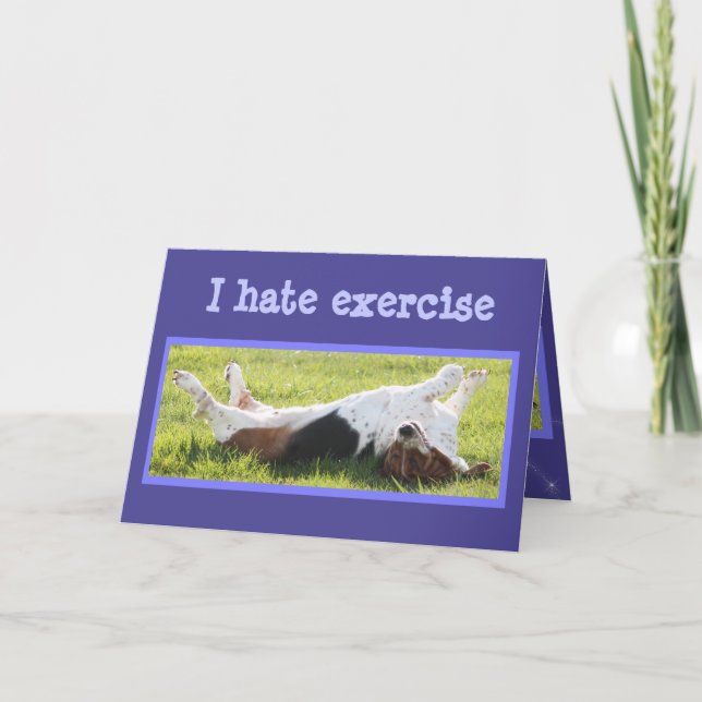 Exercice Basset Hound sur la carte d'anniversaire  (Devant)