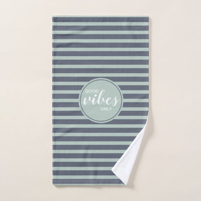 Exercice Good Vibes uniquement de typographie bleu (Serviette à main)