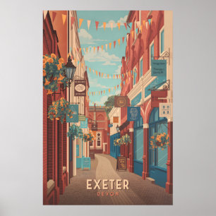 Exeter Devon Reiseplakat Poster