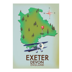 Exeter Devon Vintage Reiseplakat Fotodruck