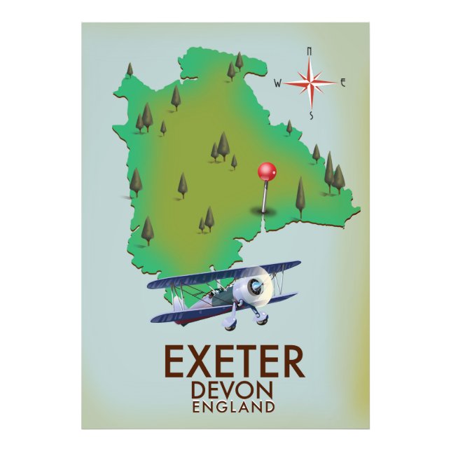 Exeter Devon Vintage Reiseplakat Fotodruck (Vorne)