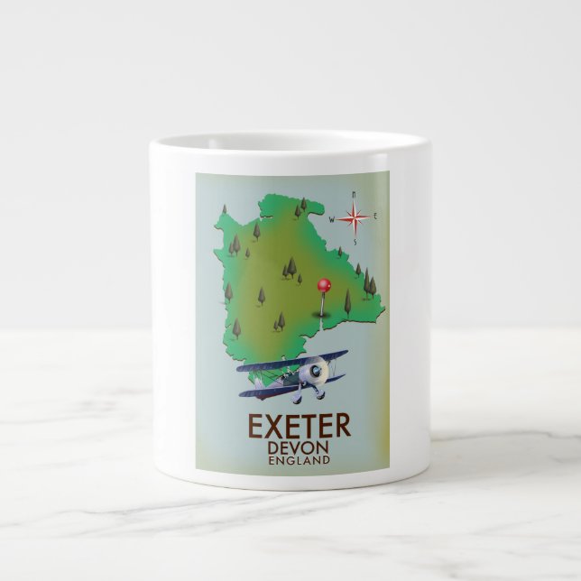 Exeter Devon Vintage Reiseplakat Jumbo-Tasse (Vorderseite)