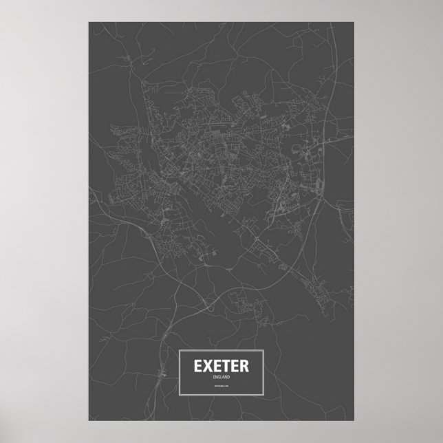 Exeter, England (schwarz weiß) Poster (Vorne)