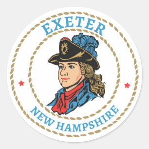 Exeter New Hampshire Colonial Runder Aufkleber
