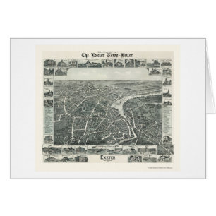 Exeter, panoramische Karte NH - 1896