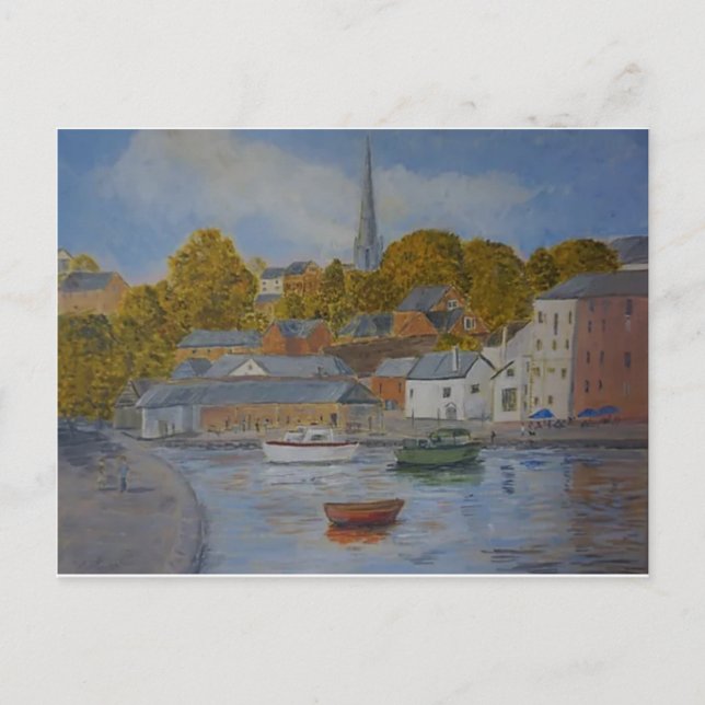 Exeter Quay mit Booten Postkarten (Vorderseite)