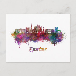 Exeter skyline im Watercolor Postkarte