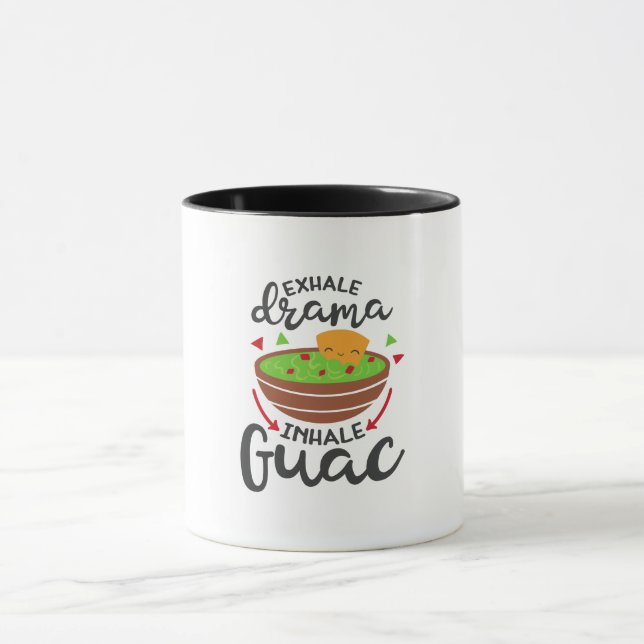 Exhale Drama Inhale Guac Funny Fiesta Küche Tasse (Zentrum)