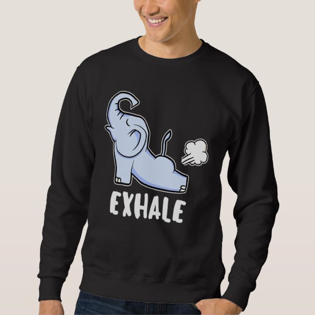Exhale Yoga Elefant für Elefant Sweatshirt (Vorderseite)