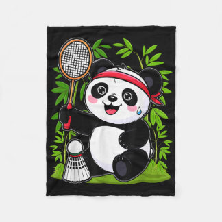 Exhausted Badminton Panda - Funny Niedlich Shuttle Fleecedecke