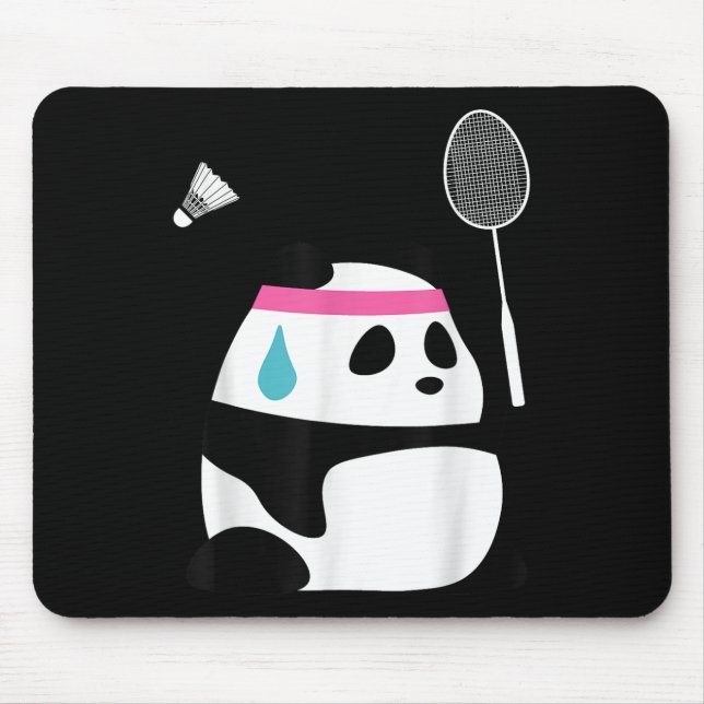 Exhausted Badminton Panda - Funny Niedlich Shuttle Mousepad (Vorne)