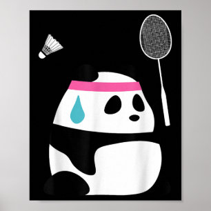 Exhausted Badminton Panda - Funny Niedlich Shuttle Poster