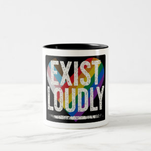 Exist Loudly Pride Regenbogen Statement Tasse