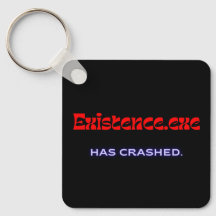 Existence.exe | Existential Glitch Metal Keychain