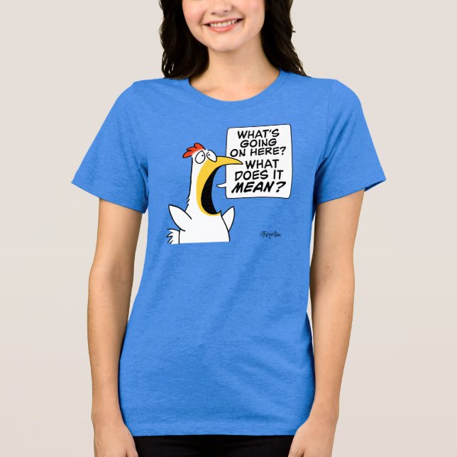 Existentes Hühnchen von Sandra Boynton Tri-Blend Shirt (Vorderseite)