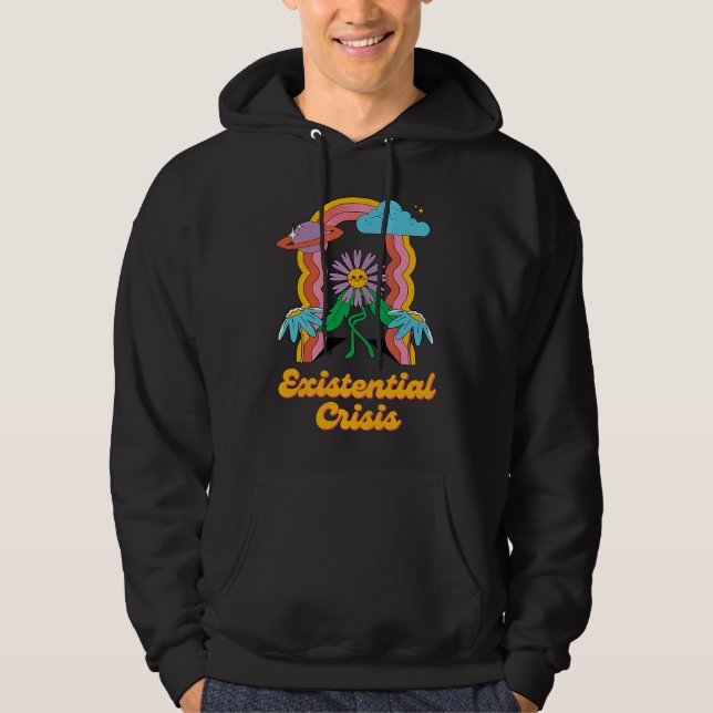Existential Crisis Retro Toon Existentialism Philo Hoodie (Vorderseite)