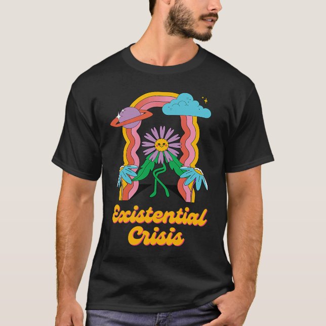 Existential Crisis Retro Toon Existentialism Philo T-Shirt (Vorderseite)