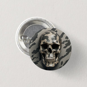 EXISTENTIAL LITE Memento Mori Camouflage Skull Button