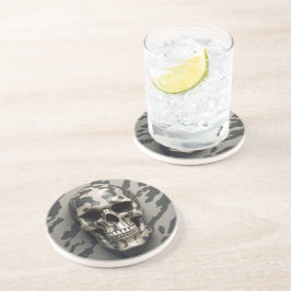 EXISTENTIAL LITE Memento Mori Camouflage Skull Getränkeuntersetzer