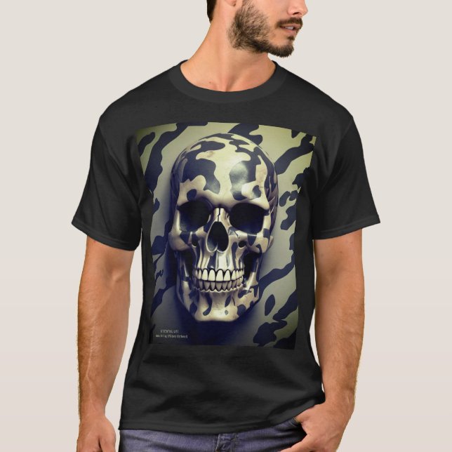 EXISTENTIAL LITE Memento Mori Camouflage Skull Tsh T-Shirt (Vorderseite)