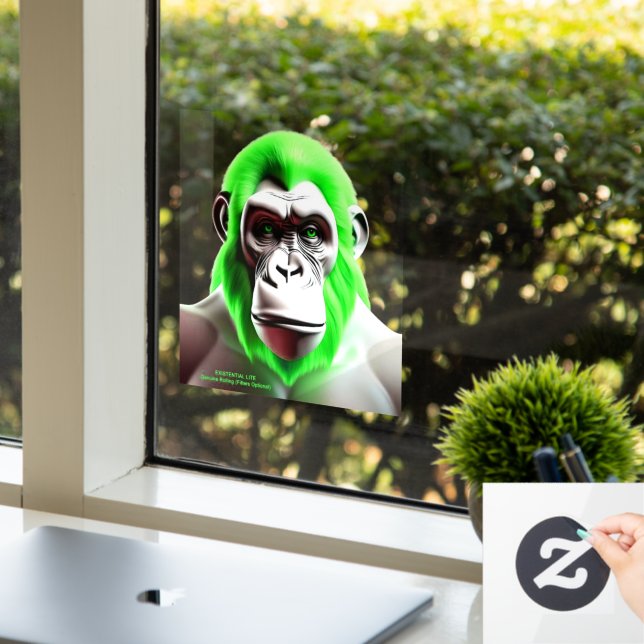 EXISTENZIAL LITE Ape Green Transparent Fensteraufkleber (Büro)