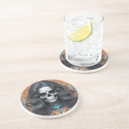EXISTENZIAL LITE Memento Mori Femme Skull Runde Getränkeuntersetzer