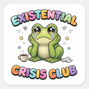 Existenzielle Krise Frosch Aufkleber