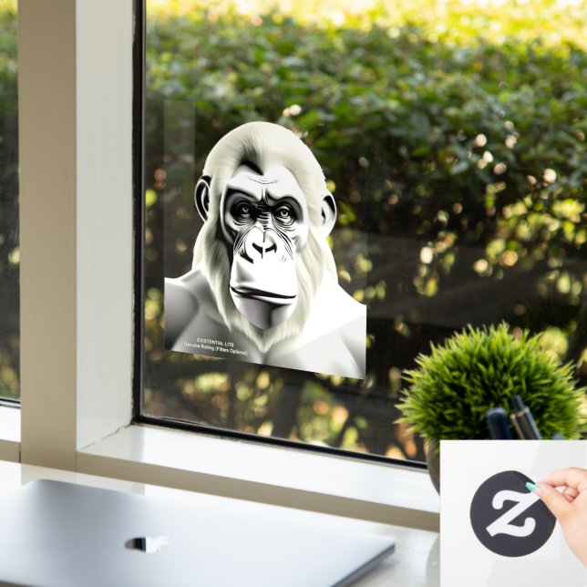 EXISTENZIELLE LITE Ape Ecru Transparent Fensteraufkleber (Büro)