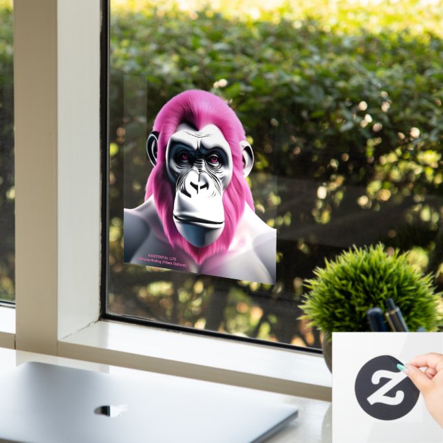 EXISTENZIELLE LTE Ape Pink Transparente Fensterkla Fensteraufkleber (Büro)