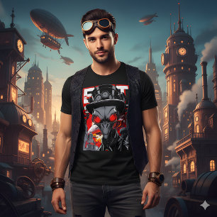 Exit System   Retro Steampunk Alien T-Shirt