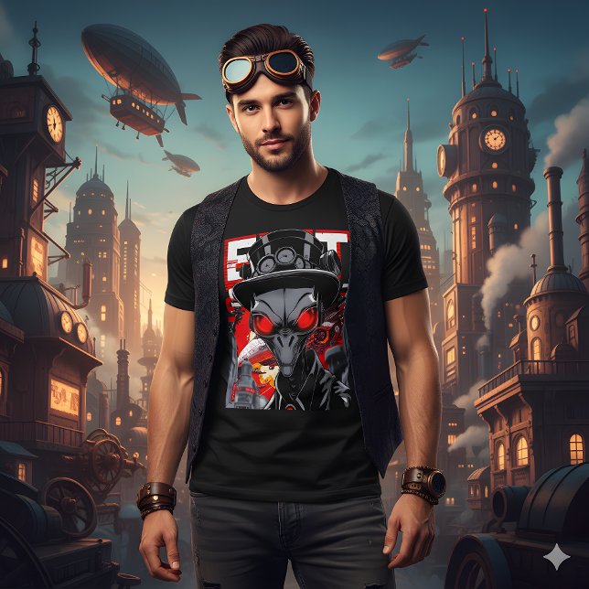 Exit System | Retro Steampunk Alien T-Shirt (Von Creator hochgeladen)