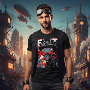 Exit System Retro Steampunk Alien T-Shirt