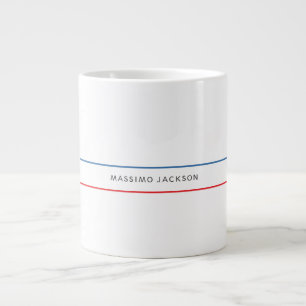 Exklusiv Persönlich Modern Blau Rot Weiß Jumbo-Tasse