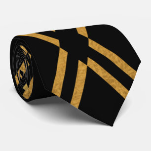 Exklusive Black Gold Intersecting Lines Luxury Krawatte