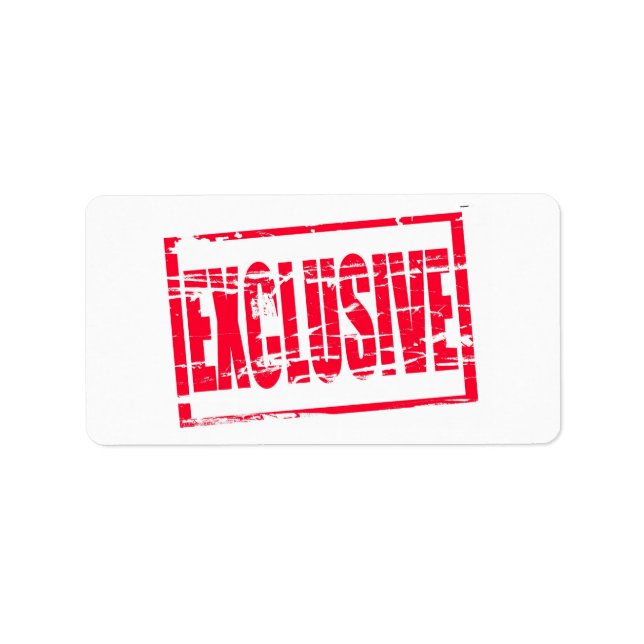 Exklusive Briefmarke aus rotem Gummi Adressaufkleber (Vorne)