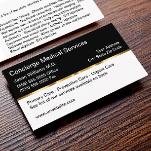 Exklusive Concierge-Medizinleistungen Visitenkarte