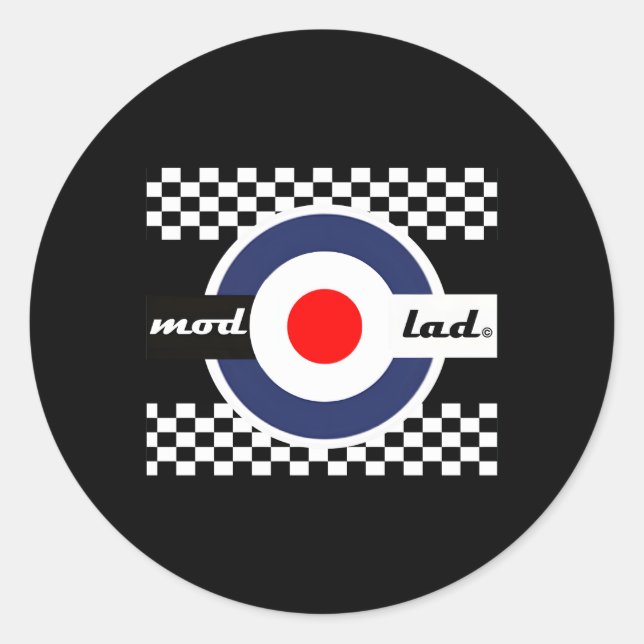 Exklusive Mod Lad Mod Scooter Original-Arbeit Runder Aufkleber (Vorderseite)