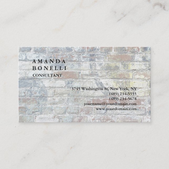 Exklusive moderne Wand trendy Minimalistisch Chic Visitenkarte (Vorderseite)