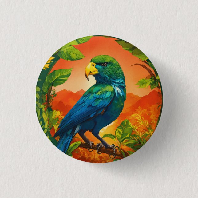 Exklusive Parrot Design Round Button - Vibranding  (Vorderseite)
