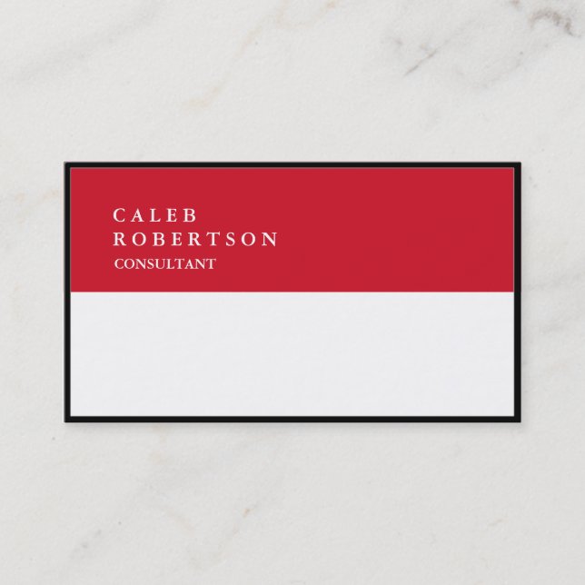 Exklusive Special Black Border Red White Trendy Visitenkarte (Vorderseite)