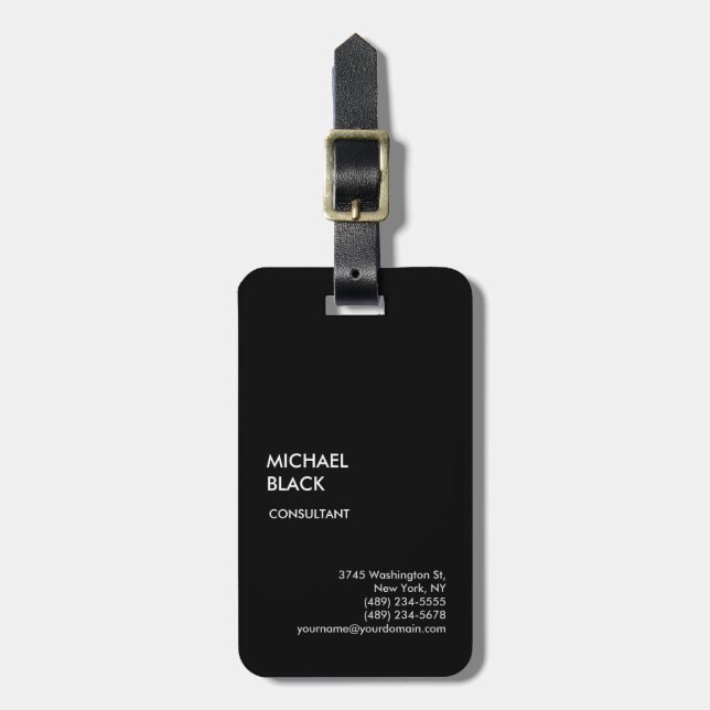 Exklusive Special Black Einzigartig Moderne Minima Gepäckanhänger (Vorderseite vertikal)