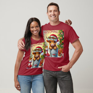 Exklusive Weihnachts-Hochland-Kuh-T - Shirt-Design T-Shirt
