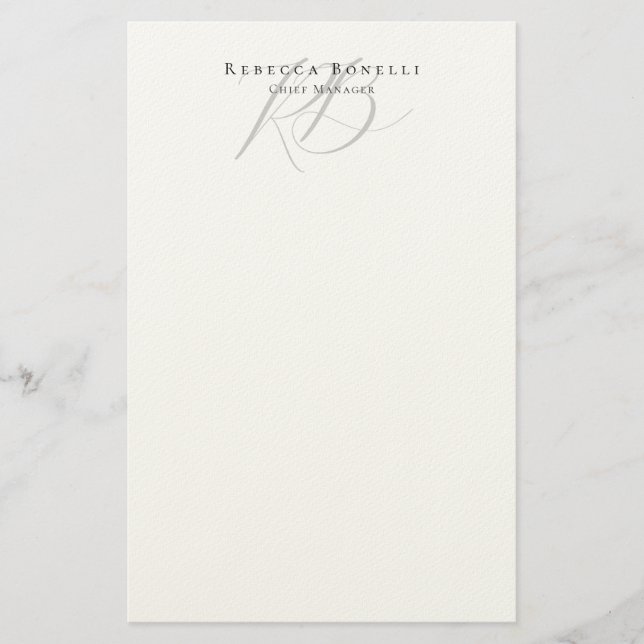 Exklusiver einzigartiger Monogramm-Profilname Briefpapier (Vorderseite)