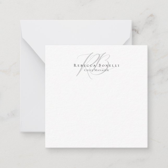 Exklusiver einzigartiger Monogramm-Profilname Mitteilungskarte (Vorderseite)