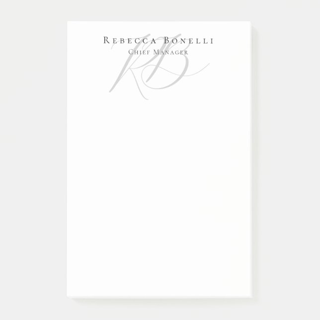 Exklusiver einzigartiger Monogramm-Profilname Post-it Klebezettel (Vorderseite)
